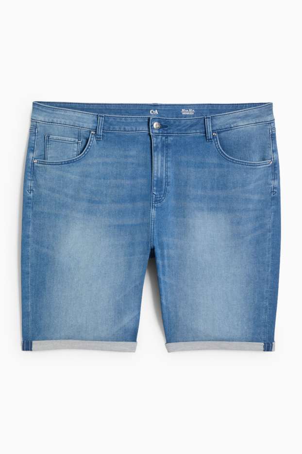 Femmes - Bermuda en jean - mid waist - jog denim - bleu