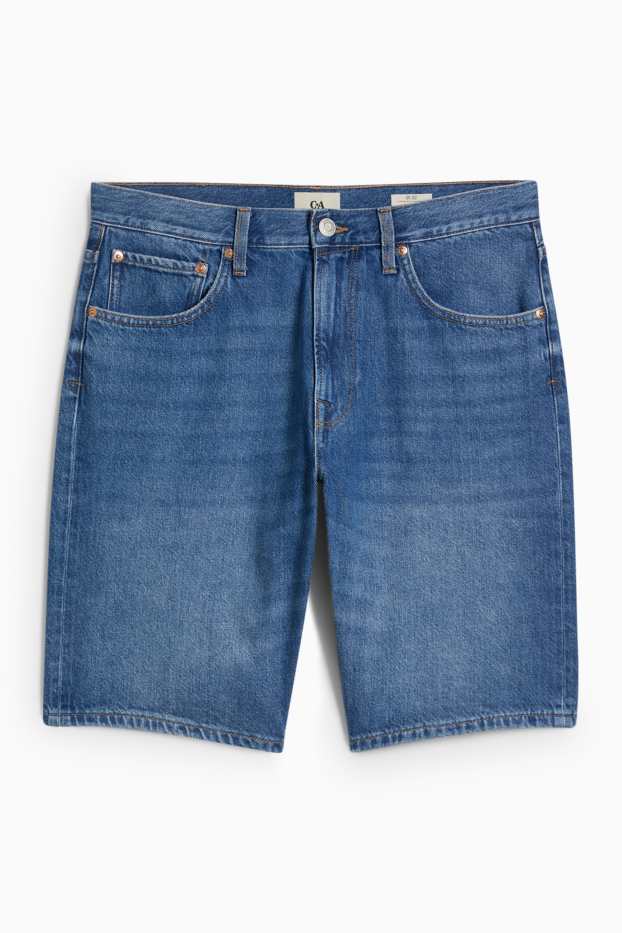 Pánské - Džínové bermudy - modrá