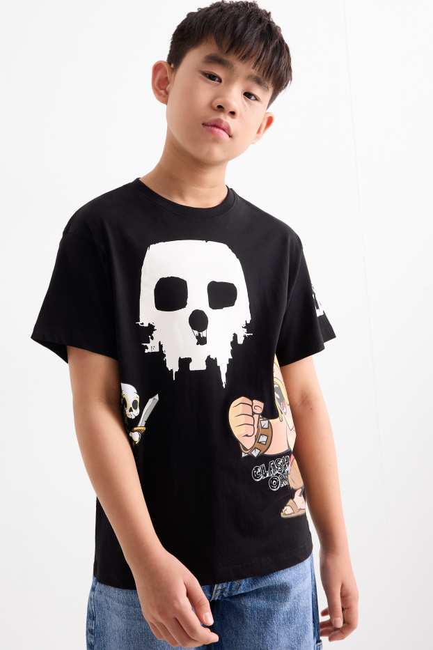 Kinder Jungen - Clash of Clans - Kurzarmshirt - schwarz