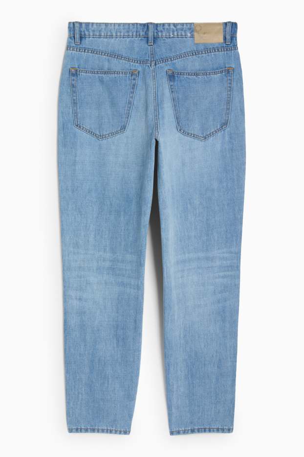 Hommes - Relaxed tapered jean avec teneur en lin - bleu
