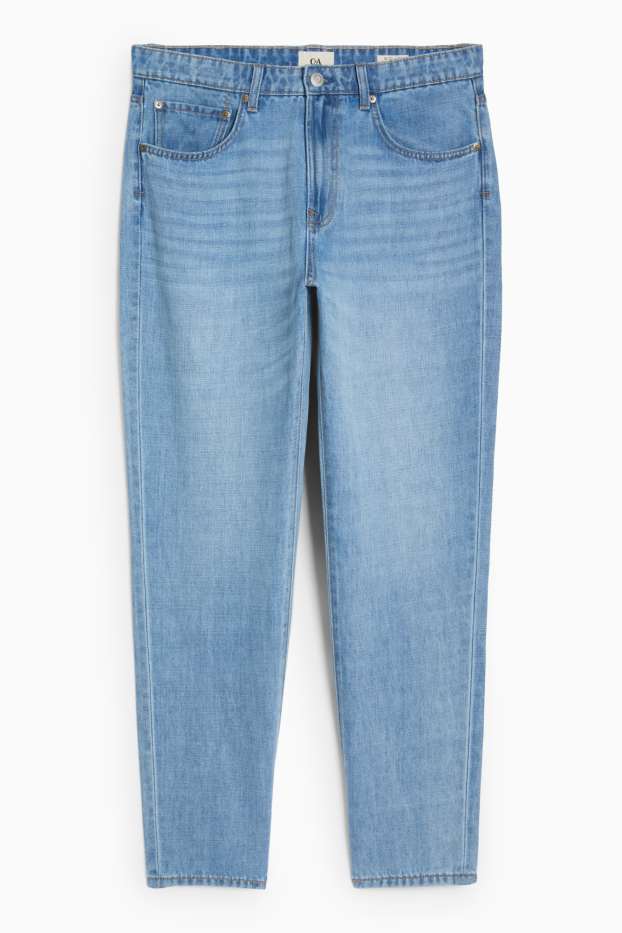 Hommes - Relaxed tapered jean avec teneur en lin - bleu