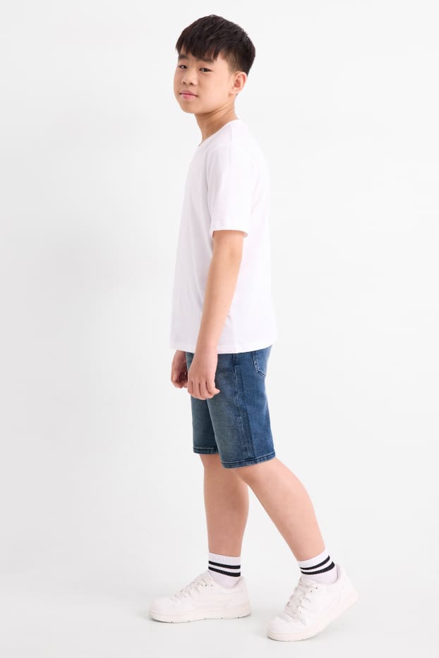 Children Boys - Multipack of 2 - denim Bermuda shorts - blue / black