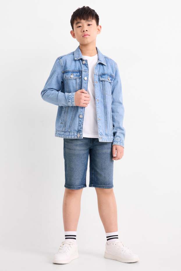 Children Boys - Multipack of 2 - denim Bermuda shorts - blue / black