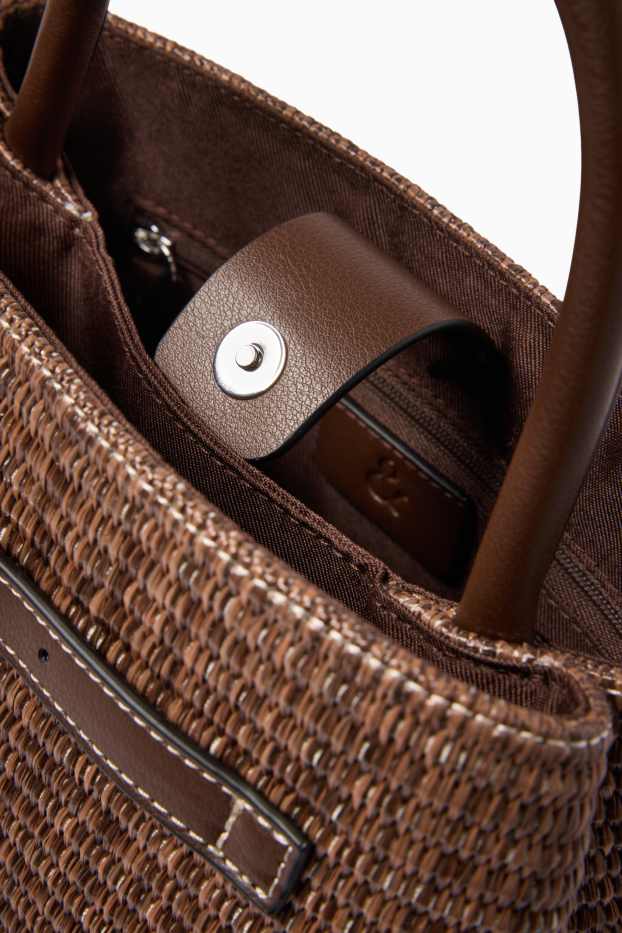 Women - Bast crossbody bag with detachable bag strap - dark brown