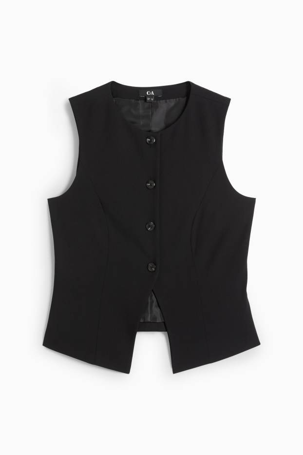 Femmes - Gilet sans manches - slim fit - noir