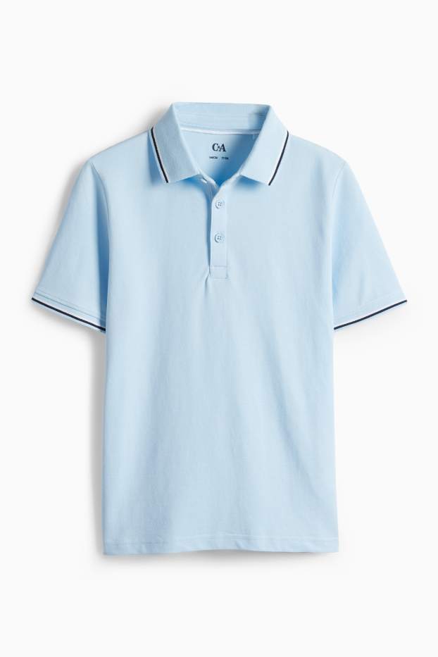 Enfants garçons - Polo - finition texturée - bleu clair