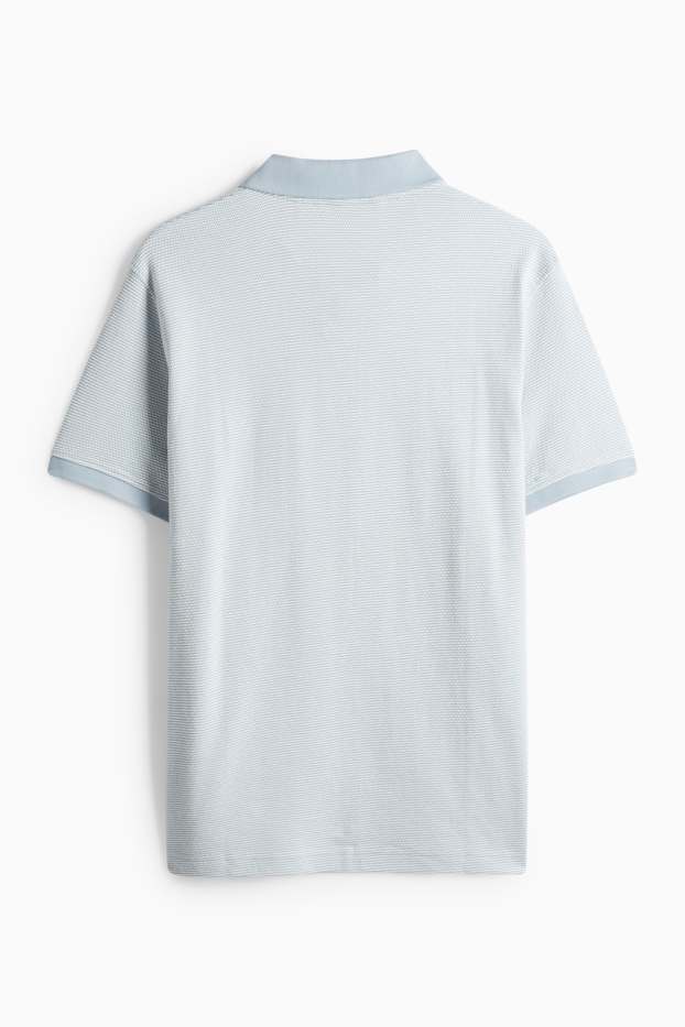 Herren - Poloshirt - Regular Fit - strukturiert - hellblau