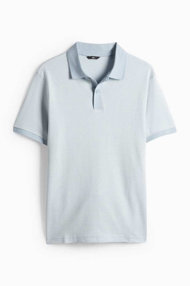 Herren - Poloshirt - Regular Fit - strukturiert - hellblau