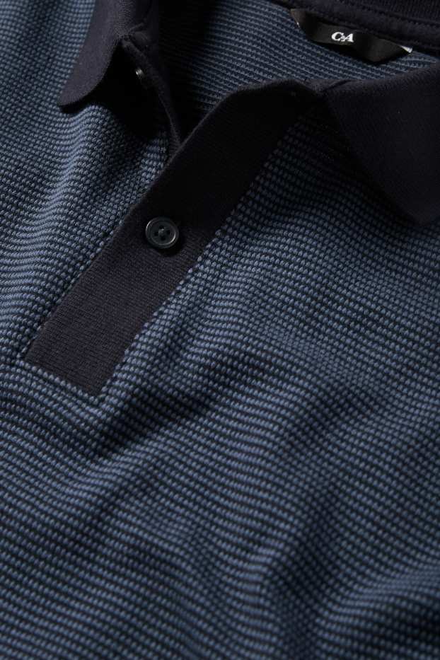 Herren - Poloshirt - Regular Fit - strukturiert - dunkelblau