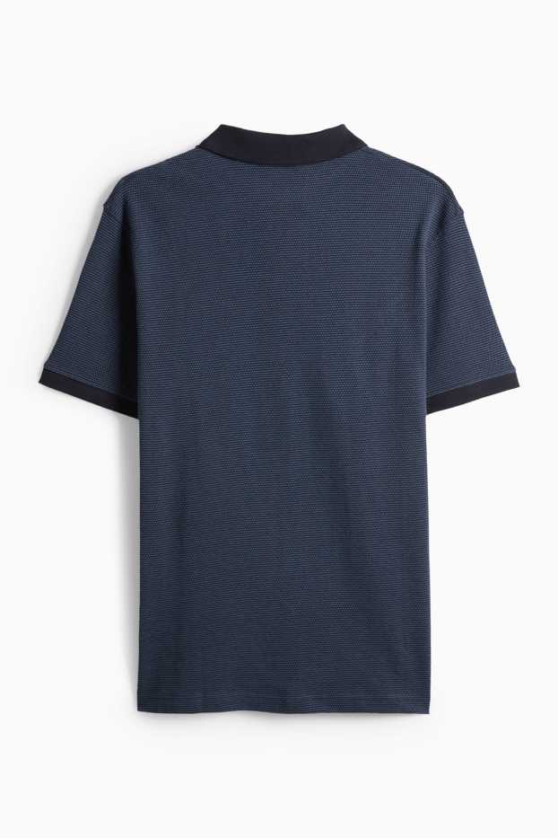 Herren - Poloshirt - Regular Fit - strukturiert - dunkelblau