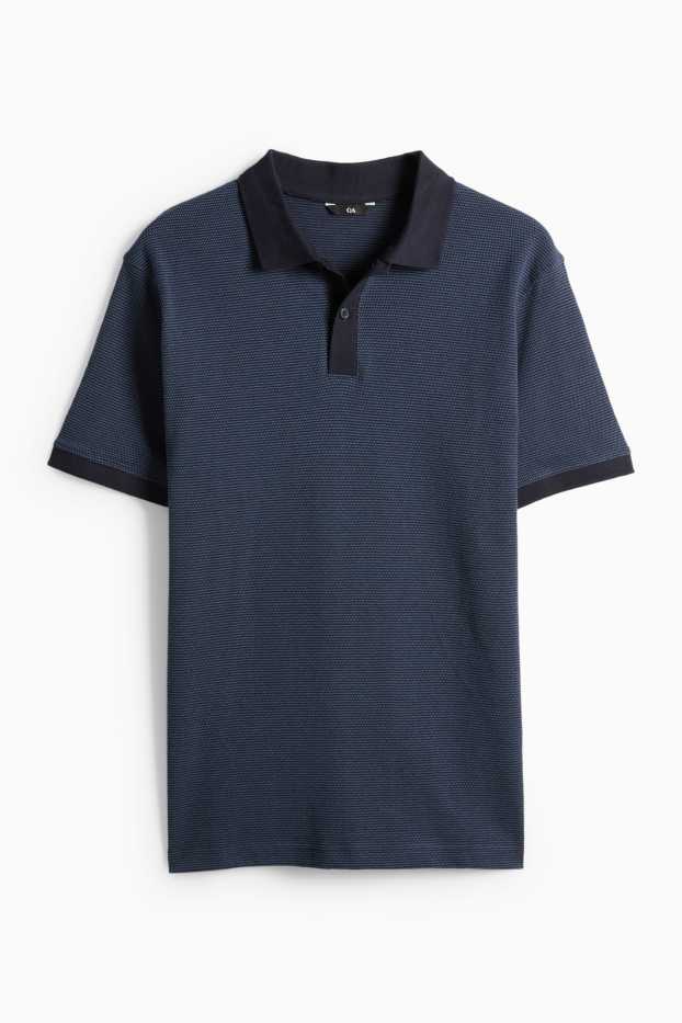 Herren - Poloshirt - Regular Fit - strukturiert - dunkelblau