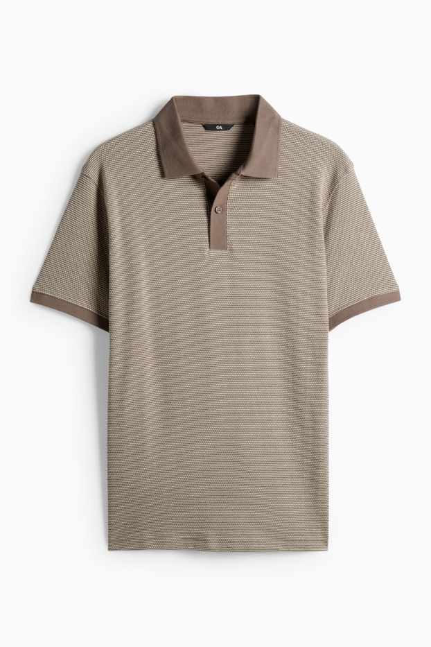 Herren - Poloshirt - Regular Fit - strukturiert - beige