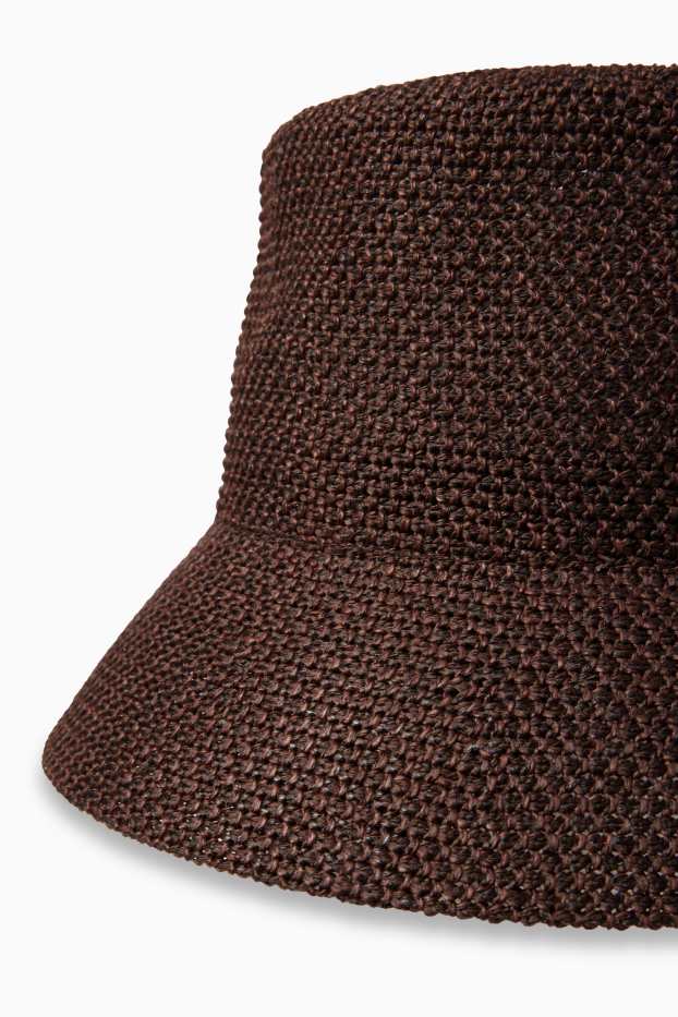 Damen - Stroh-Hut - dunkelbraun