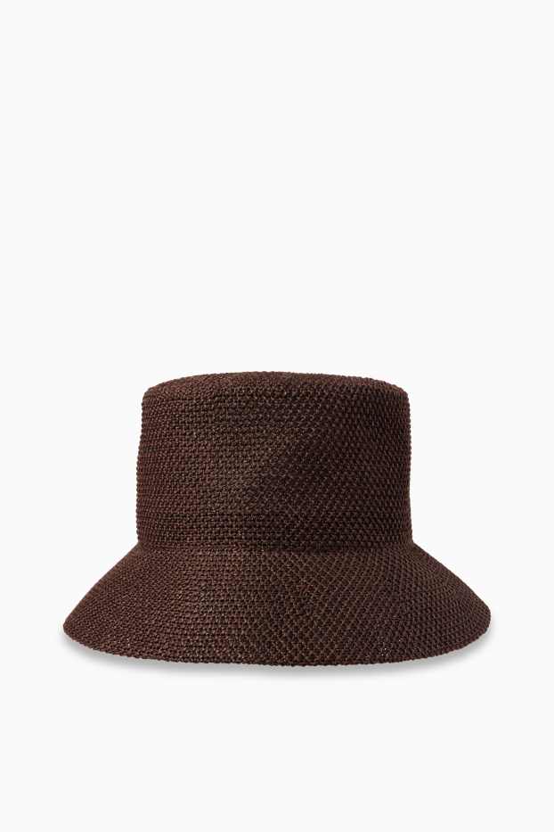 Damen - Stroh-Hut - dunkelbraun