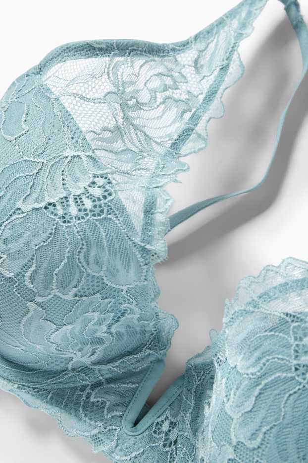 Dames - BH met beugels - PLUNGE - voorgevormd - donkerturquoise