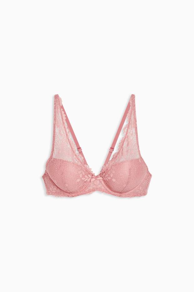 Women - Underwire bra - PLUNGE - padded - coral