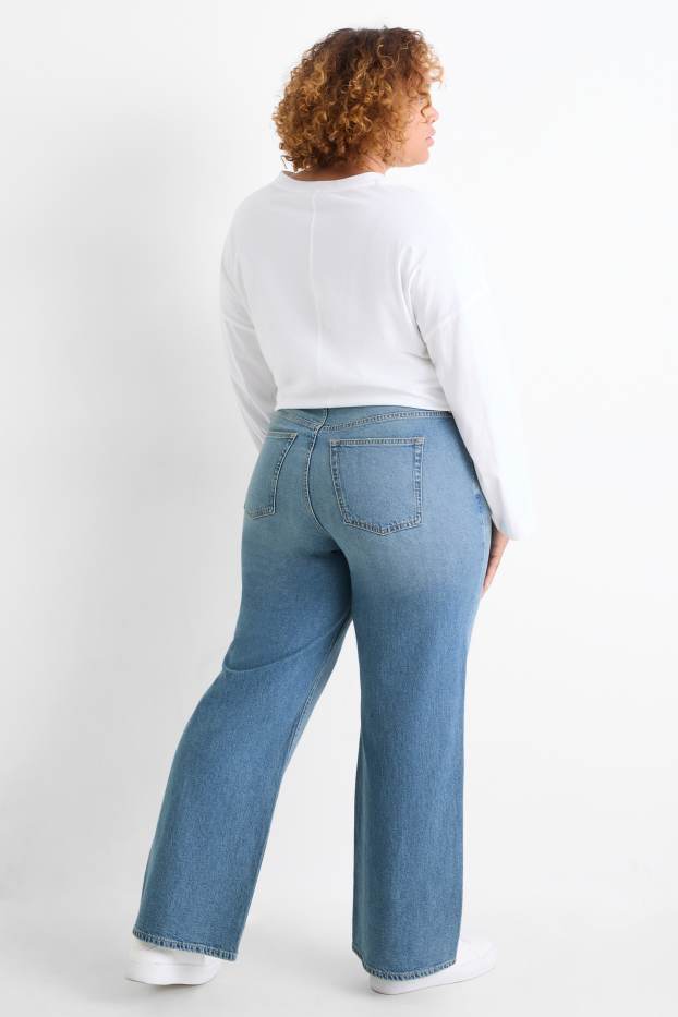 Femmes - Wide leg jean - high waist - jean bleu
