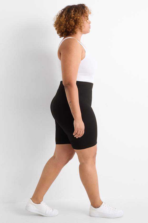 Dames - Set van 2 - bikershort - zwart