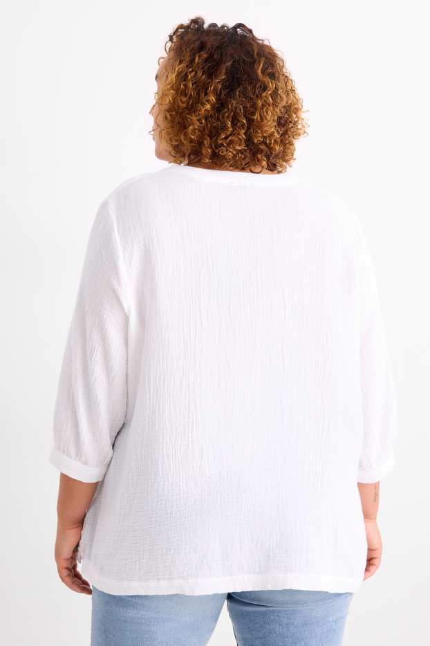 Dona - Brusa de mussolina - blanc