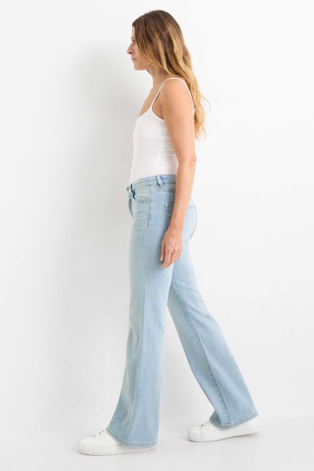 Dámské - Flared jeans - mid waist - světle modrá