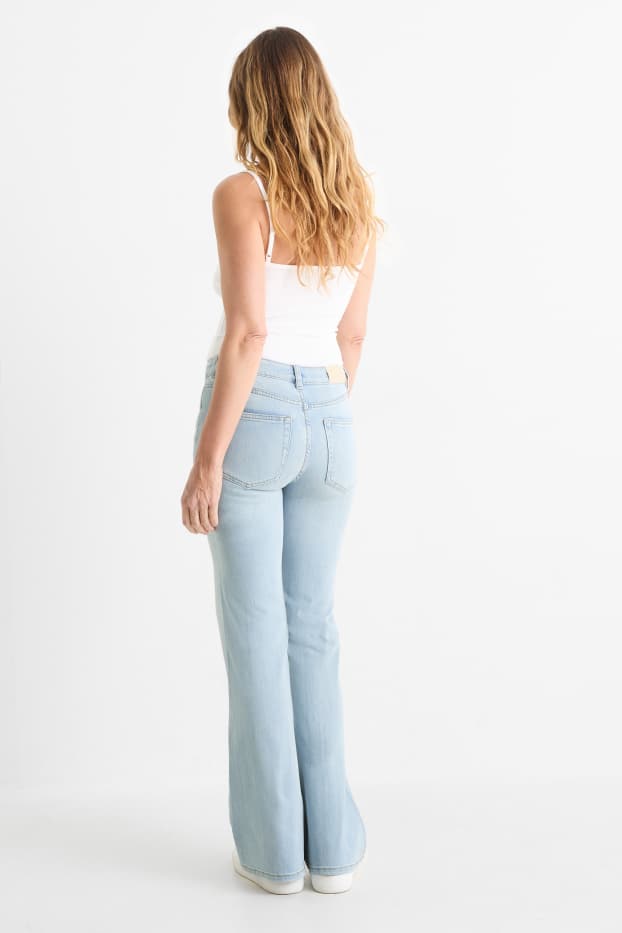 Dámské - Flared jeans - mid waist - světle modrá