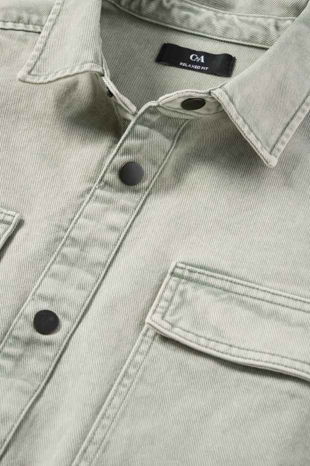 Heren - Spijkerblouse - relaxed fit - kent - lichtgroen