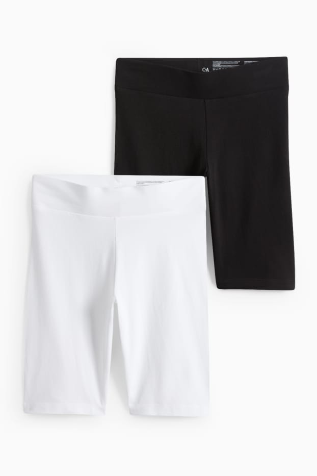 Donna - Confezione da 2 - shorts stile ciclista - bianco / nero