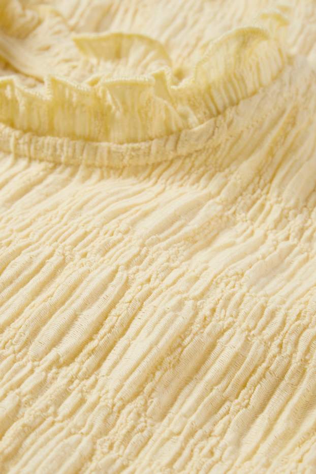 Donna - T-shirt - regular fit - arricciata - giallo