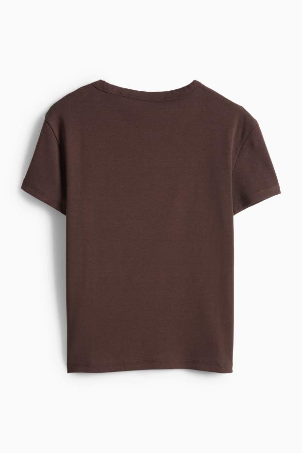 Femei - Tricou - slim fit - maro închis