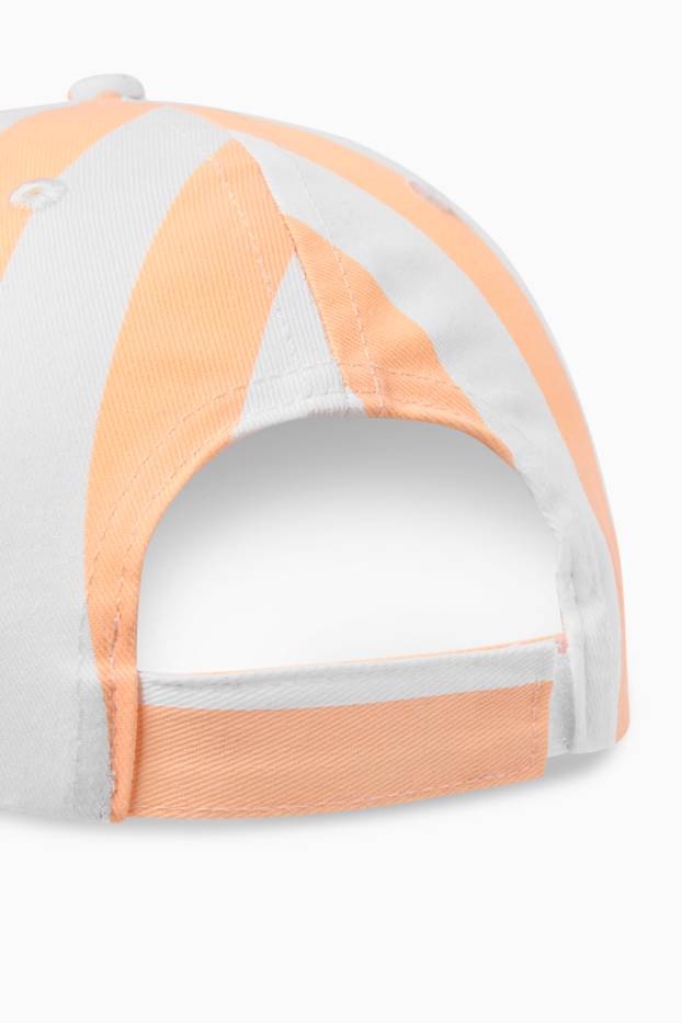 Kinder Mädchen - Erdbeere - Baseballcap - gestreift - weiss / orange