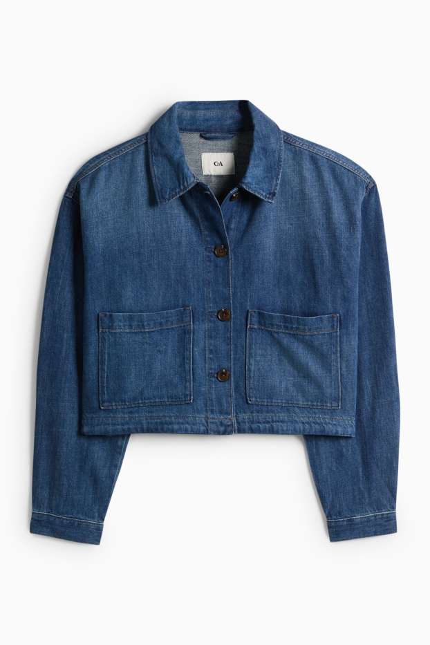 Femmes - Veste en jean courte - bleu foncé