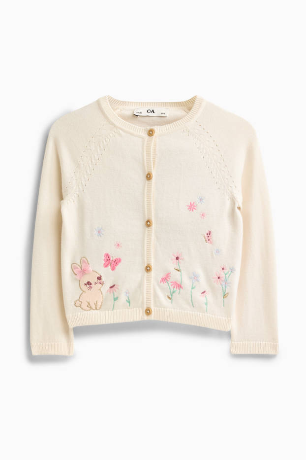 Enfants filles - Gilet en maille - crème