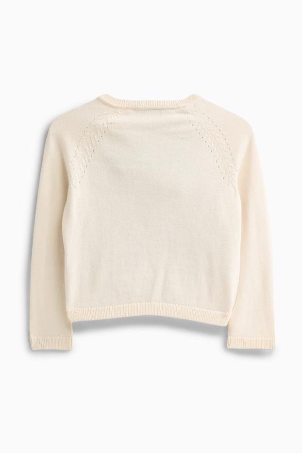 Enfants filles - Gilet en maille - crème