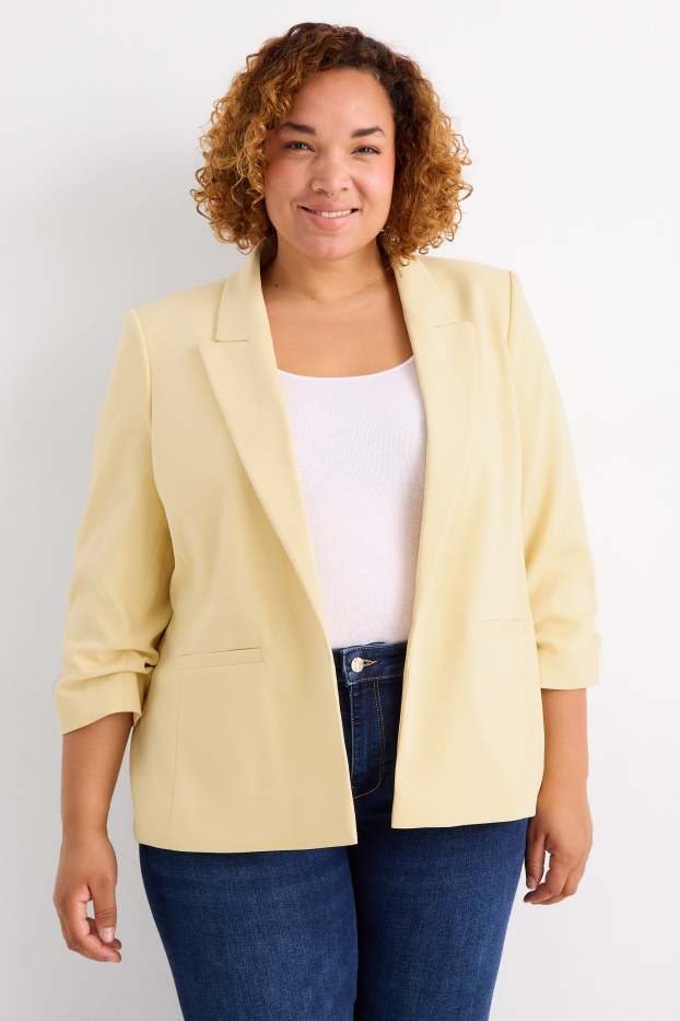 Femmes - Blazer - regular fit - jaune clair