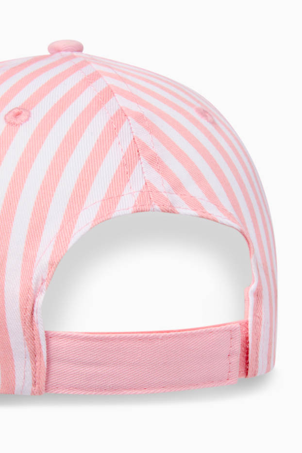Enfants filles - Aristochats - casquette de baseball - à rayures - blanc / rose