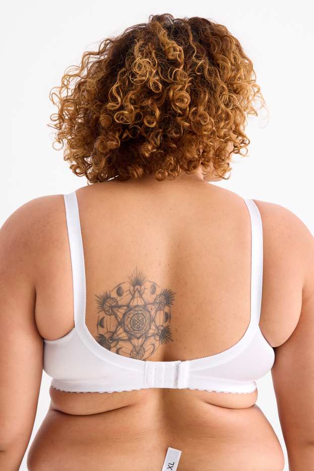 Femmes - Soutien-gorge minimiseur sans armatures - effet brillant - blanc