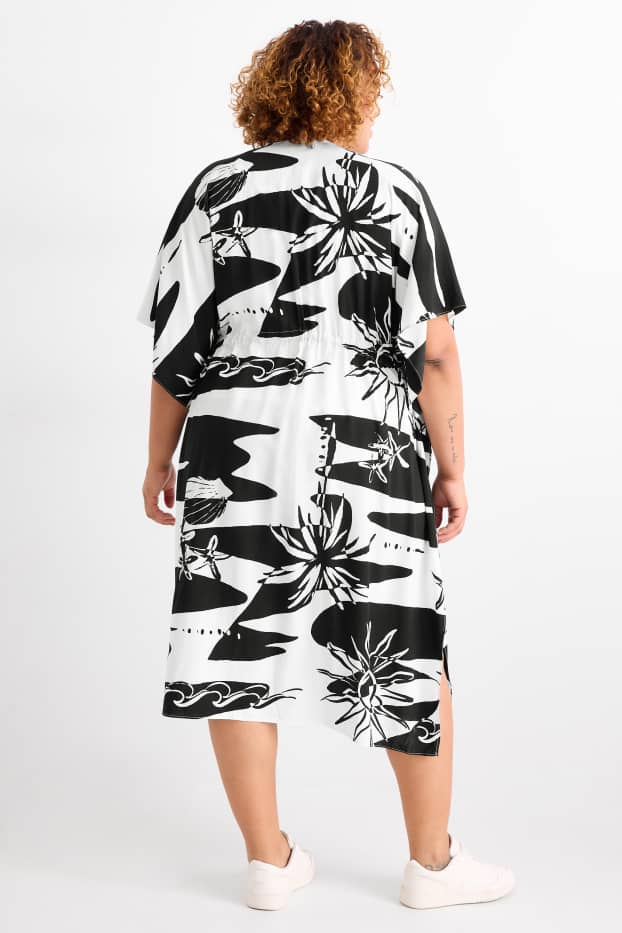 Women - Kimono - patterned - black / white