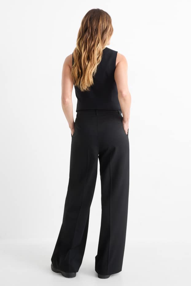 Femei - Pantaloni office - talie medie - regular fit - negru