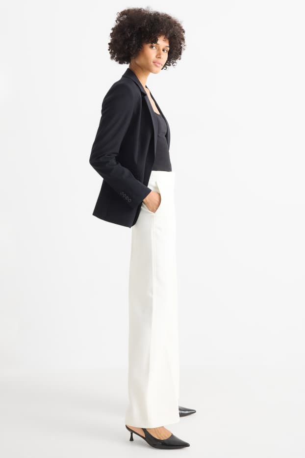Dames - Business-broek - mid waist - wide leg - wit