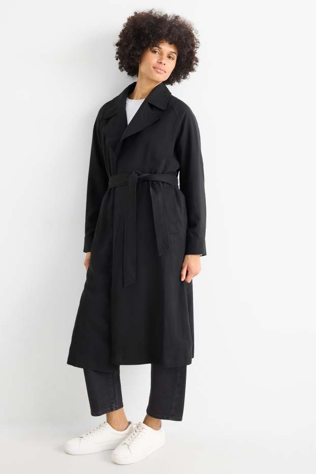 Damen - Trenchcoat - schwarz