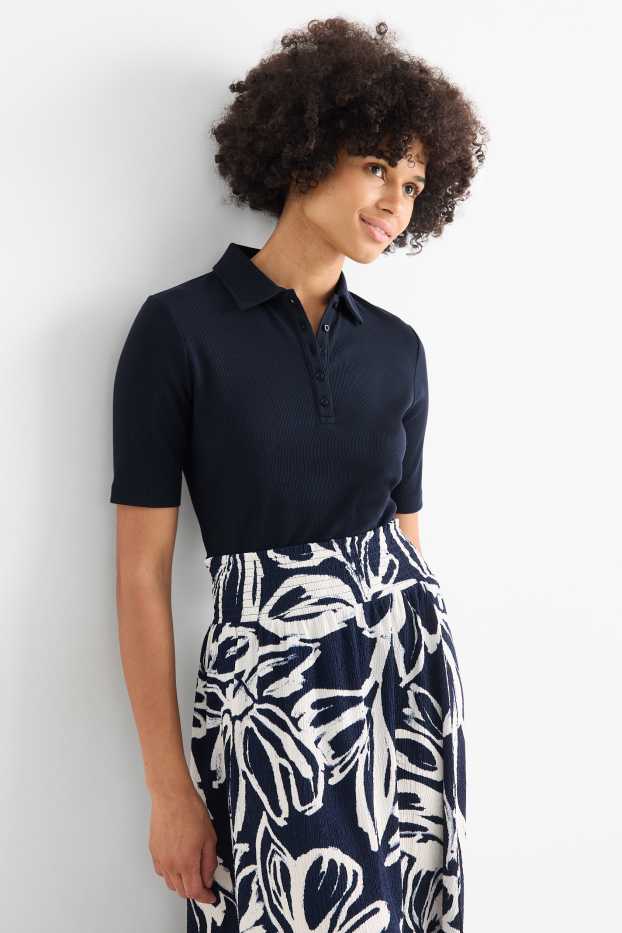 Donna - Polo - regular fit - a righe - blu scuro