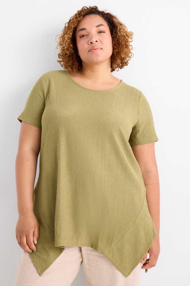 Dames - T-shirt - met structuur - groen