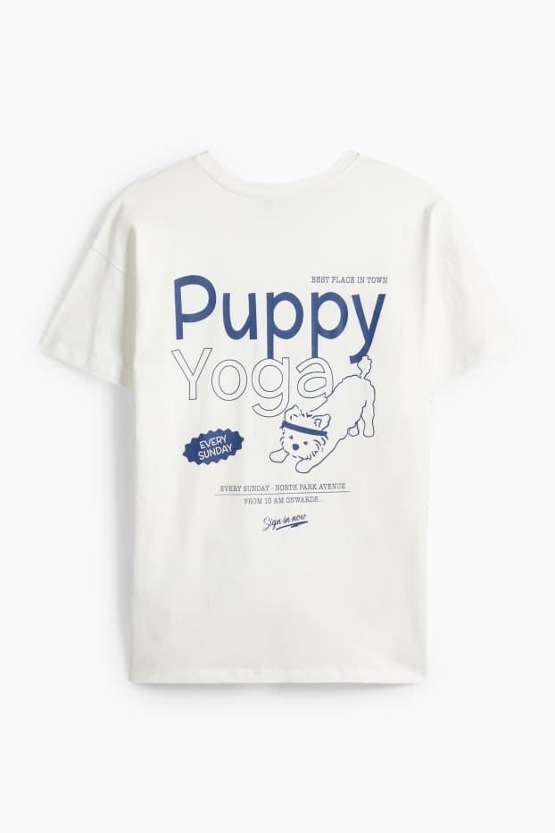 Femmes - T-shirt - Oversize - bleu / blanc