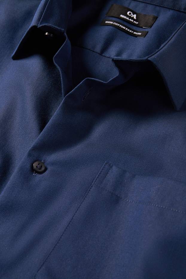 Home - Camisa formal - regular fit - Kent - fàcil de planxar - blau fosc