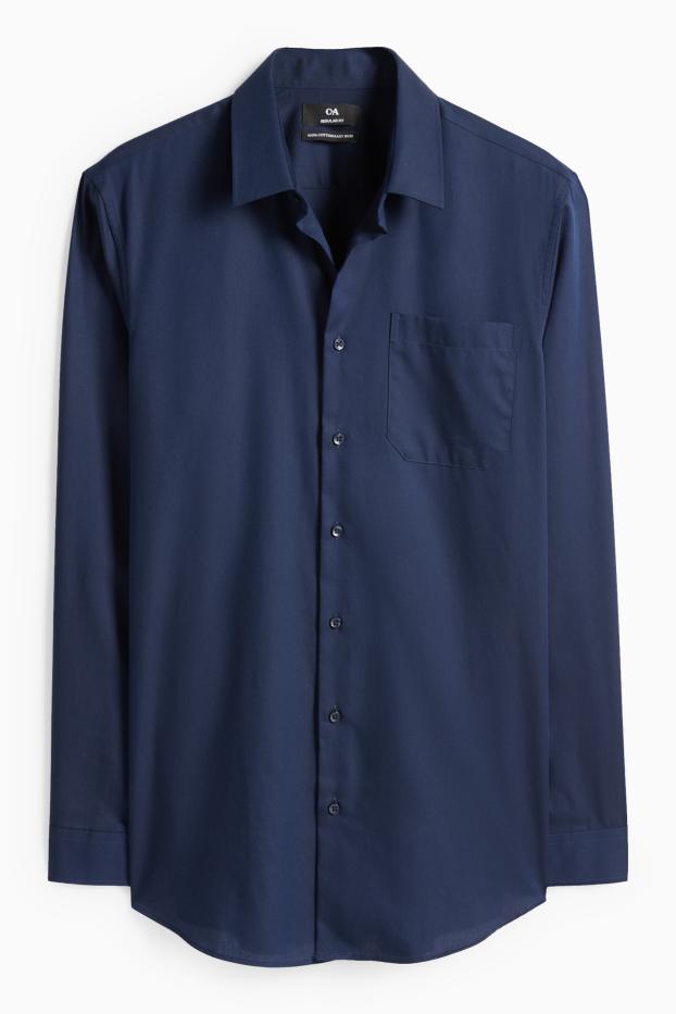 Home - Camisa formal - regular fit - Kent - fàcil de planxar - blau fosc