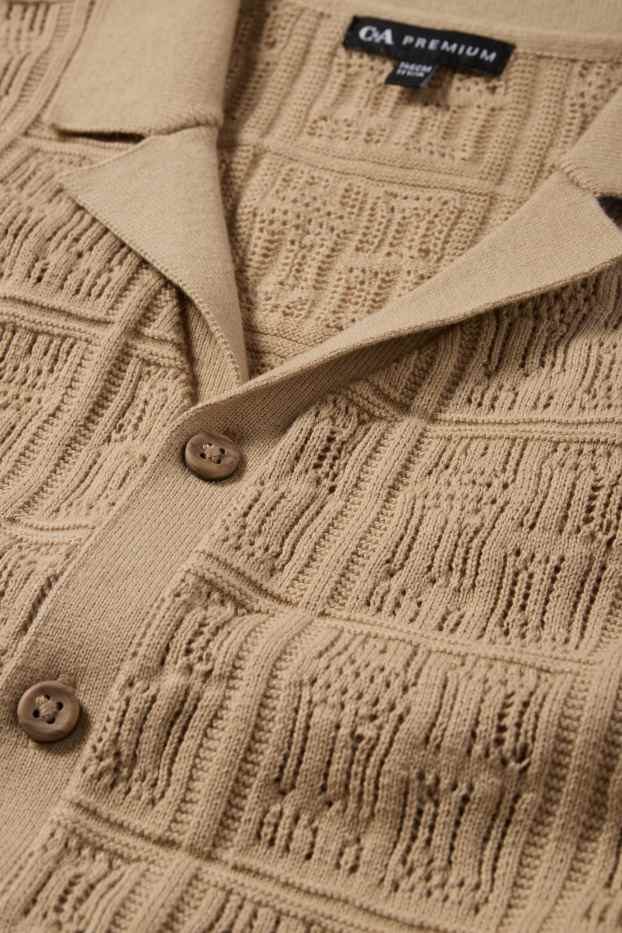 Enfants garçons - Chemise en maille - finition texturée - beige