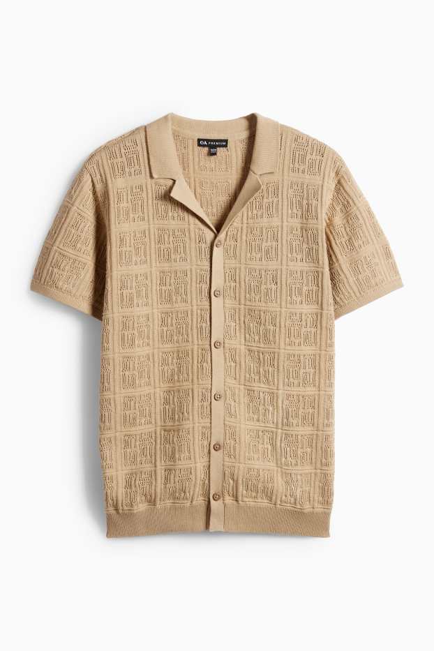 Enfants garçons - Chemise en maille - finition texturée - beige