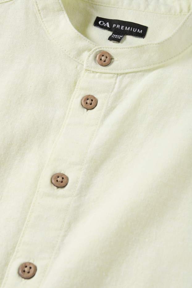 Enfants garçons - Chemisier avec teneur en lin - jaune clair