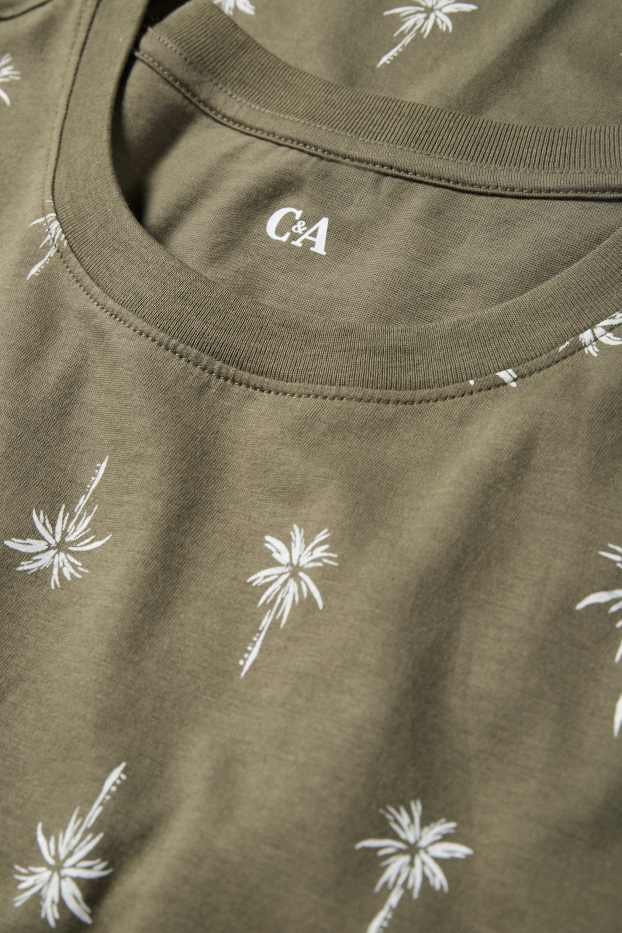 Damen - Nachthemd - gemustert - khaki