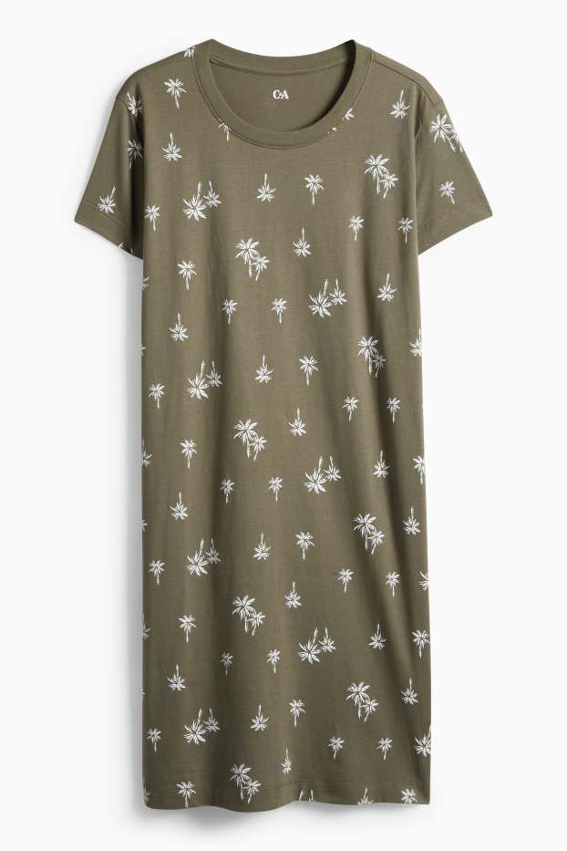Damen - Nachthemd - gemustert - khaki